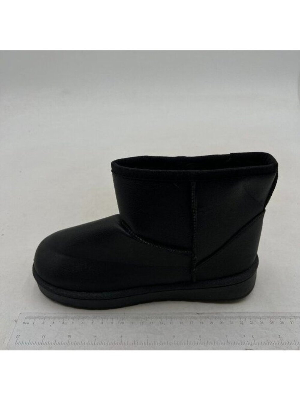 Black Women Winter Mid Calf Snow Boots Round Toe Warm Fur Low Heel Comfy Shoes